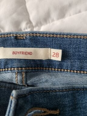 Levi's Blue Denim Jeans with Tan Leather Patch